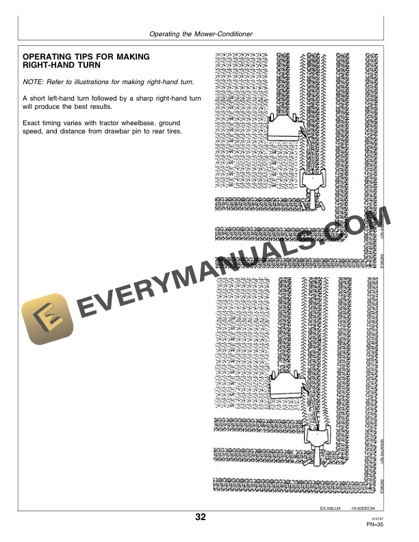 John Deere 910 Rotary Impeller Mower-Conditioner Operator Manual OME85383-2