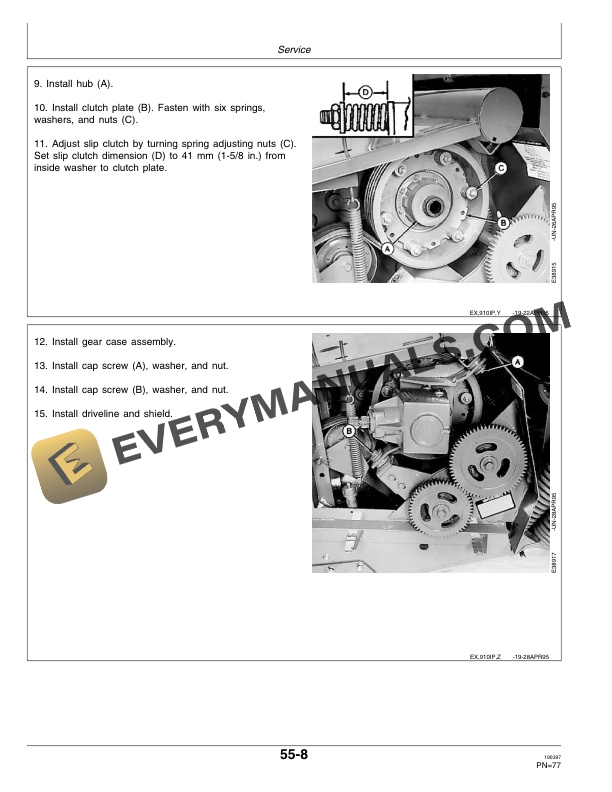 John Deere 910 Rotary Impeller Mower-Conditioner Operator Manual OME92528-3