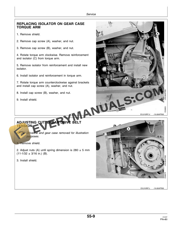 John Deere 910 Rotary Impeller Mower-Conditioner Operator Manual OME92531-3