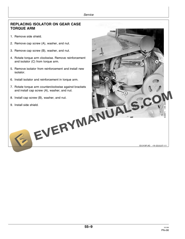 John Deere 915 Rotary Impeller Mower Conditioner Operator Manual OME95636-3