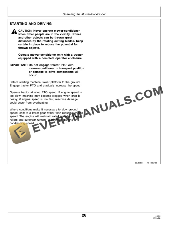 John Deere 920 and 930 Rotary Impeller Mower-Conditioner Operator Manual OME83875-2