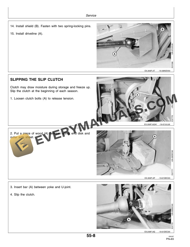 John Deere 920 and 930 Rotary Impeller Mower-Conditioner Operator Manual OME92537-3