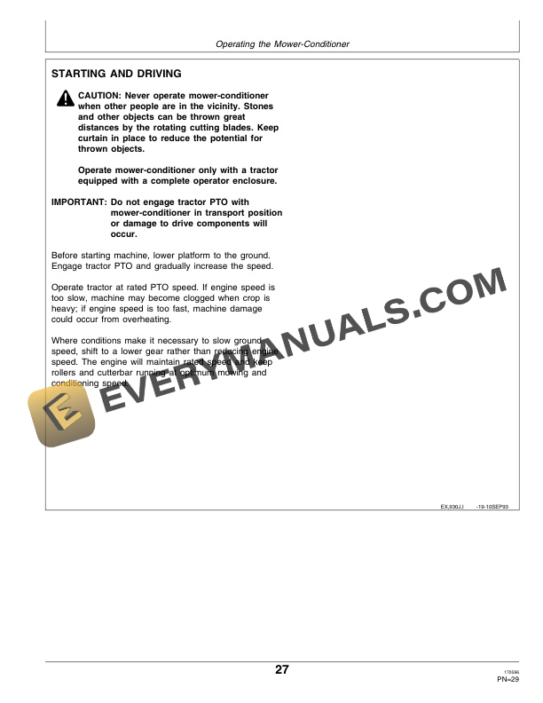John Deere 920 and 930 Rotary Roll Mower-Conditioner Operator Manual OME83881-2