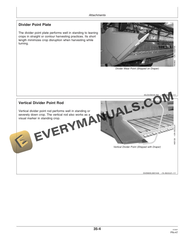 John Deere 925D, 930D and 936D Draper Platform Operator Manual OMH202730-2