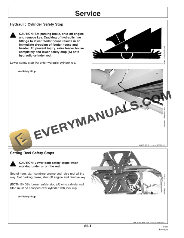 John Deere 925D, 930D and 936D Draper Platform Operator Manual OMH208499-3