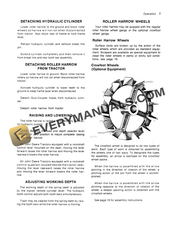 John Deere 930 Series Roller Harrow Operator Manual OMA26259-2