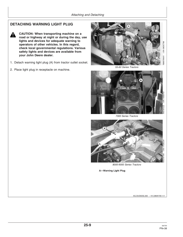 John Deere 955 Row Crop Ripper Operator Manual OMN200752-2