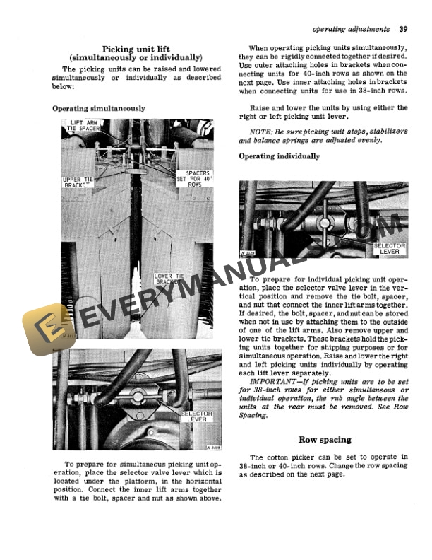 John Deere 99 TWO-ROW COTTON PICKER Operator Manual OMN97638-2