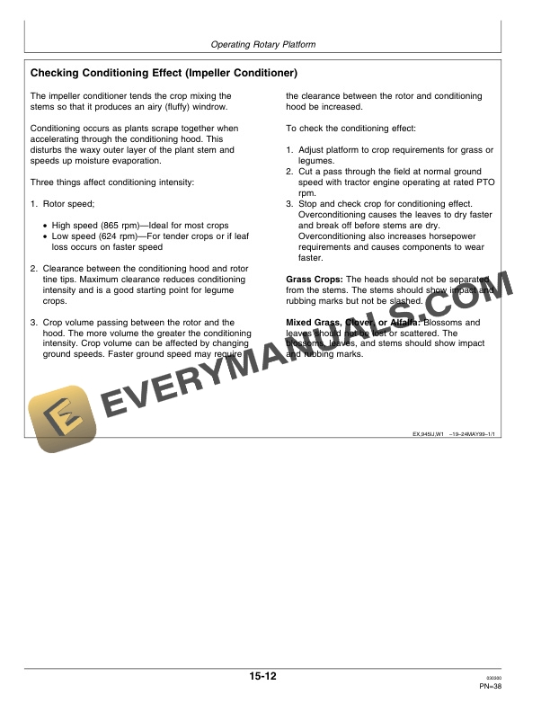 John Deere 990 Rotary Platform Operator Manual OME93362-2