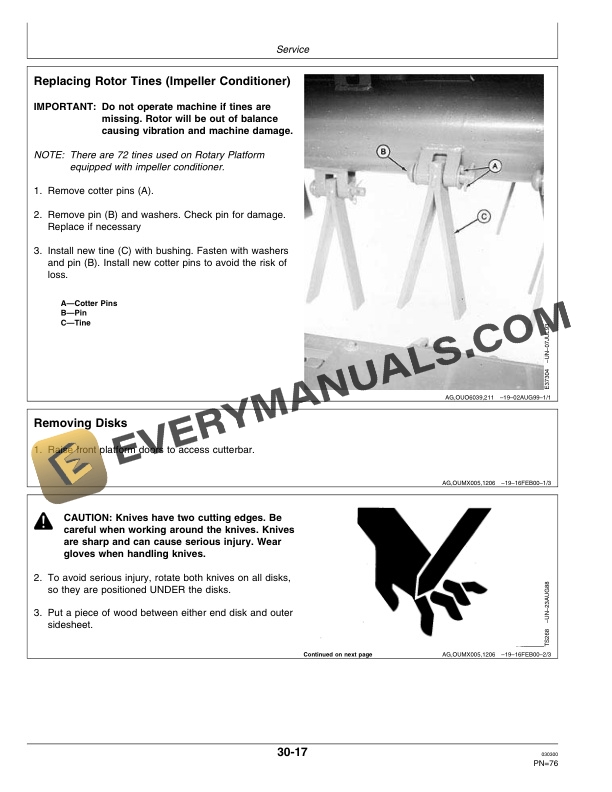 John Deere 990 Rotary Platform Operator Manual OME93362-3