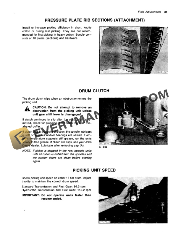 John Deere 9910 COTTON PICKER Operator Manual OMN159509-2