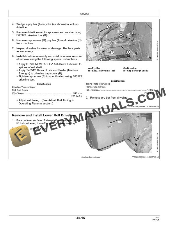 John Deere 995 Rotary Platform Operator Manual OMFH322627 3 John Deere 995 Rotary Platform Operator Manual OMFH322627-3