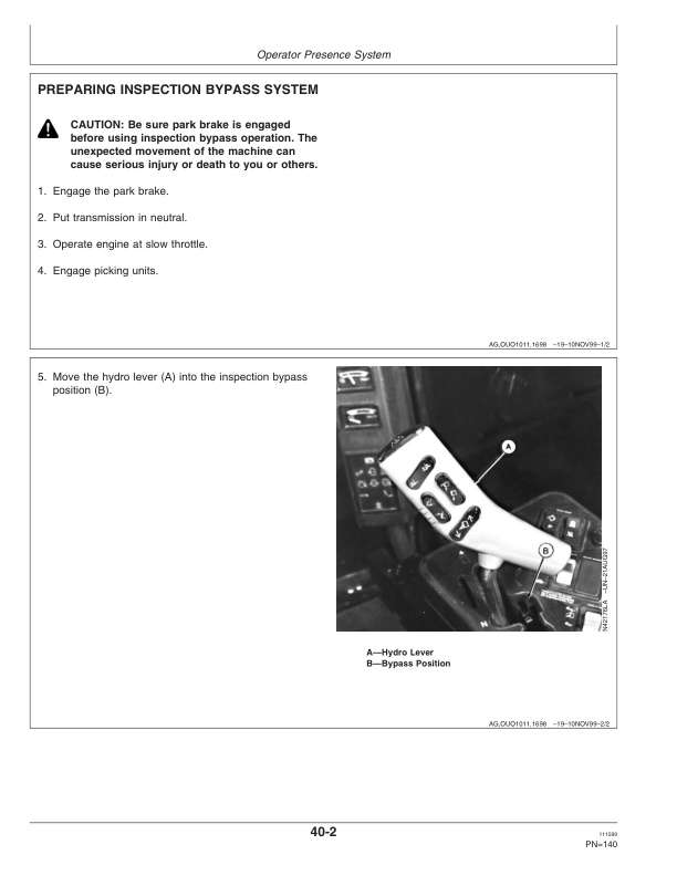 John Deere 9976 COTTON PICKER Operator Manual OMN200862 2