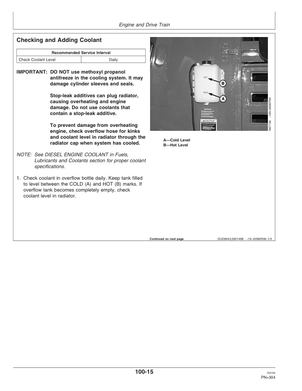 John Deere 9996 COTTON PICKER Operator Manual OMN300449 3