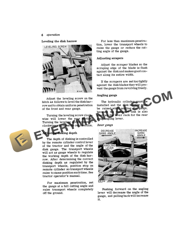 John Deere A W Disk Harrow Operator Manual OMB25036 2