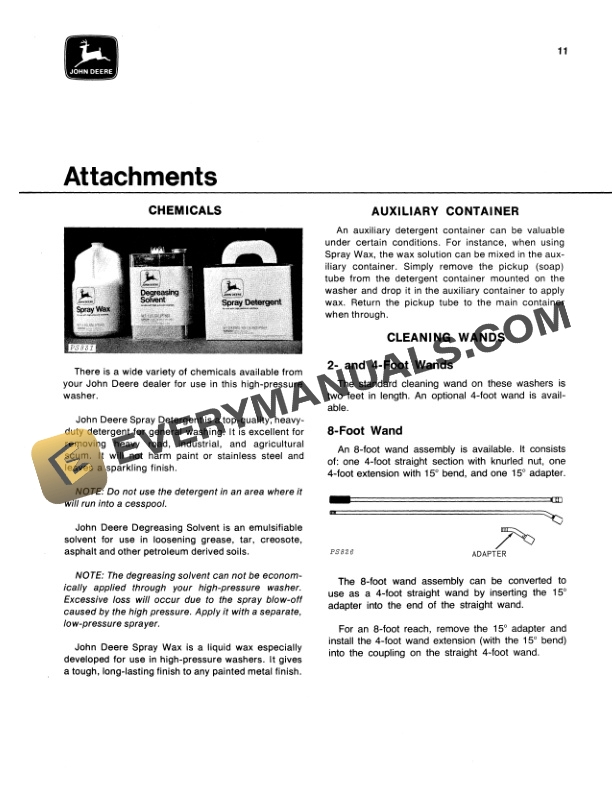 John Deere A25 AND A40 HIGH PRESSURE WASHER Operator Manual OMTY8038 3