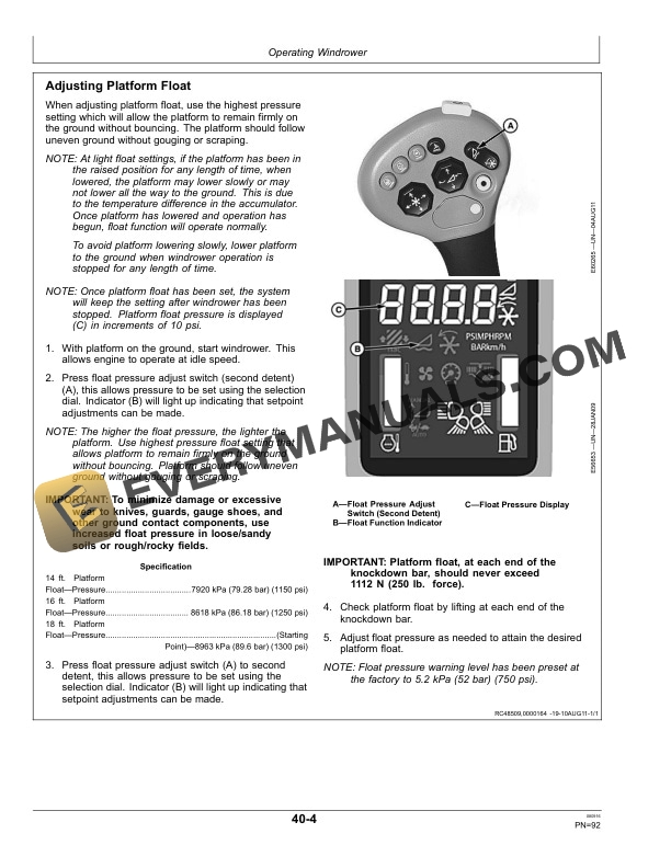 John Deere A400 Self-Propelled Windrower Operator Manual OMFH314463 4 John Deere A400 Self-Propelled Windrower Operator Manual OMFH314463-2