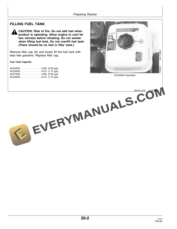 John Deere AC2400G AC2500G AC2700G and AC3300G High Pressure Washers Operator Manual OMTY24019 2