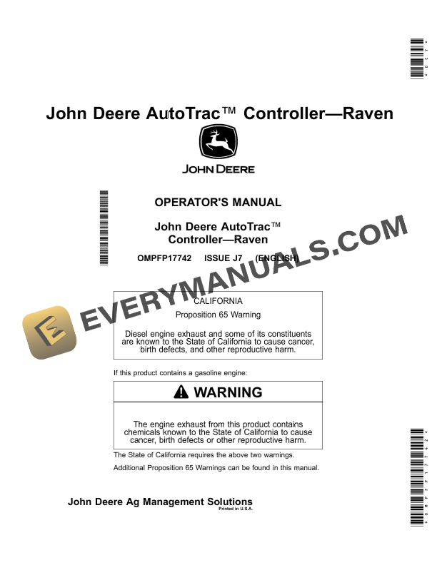 John Deere AutoTrac Controller-Raven Operator Manual OMPFP17742 1 John Deere AutoTrac Controller—Raven Operator Manual OMPFP17742-1