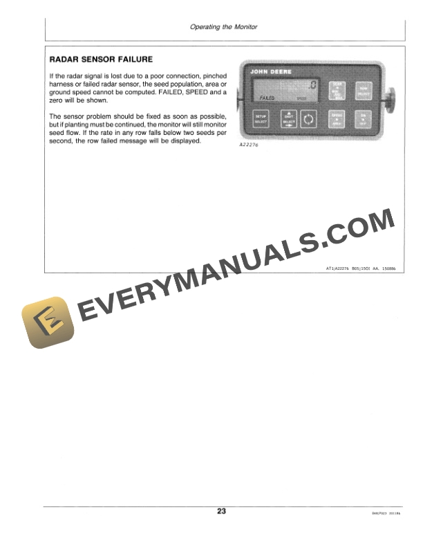 John Deere COMPUTER TRAK 100 200 AND 300 PLANTER MONITORS Operator Manual OMH135039 2