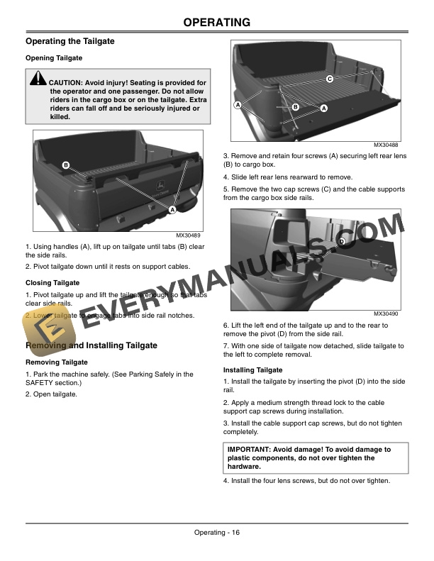 John Deere CX Gator Compact Series Utility Vehicles Operator Manual OMM162861 4 John Deere CX GATOR Compact Series Utility Vehicles Operator Manual OMM162861-2