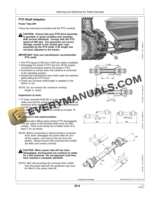 John Deere DN350 Trailed Spreader Operator Manual OM5SY2001 4 John Deere DN350 Trailed Spreader Operator Manual OM5SY2001-2
