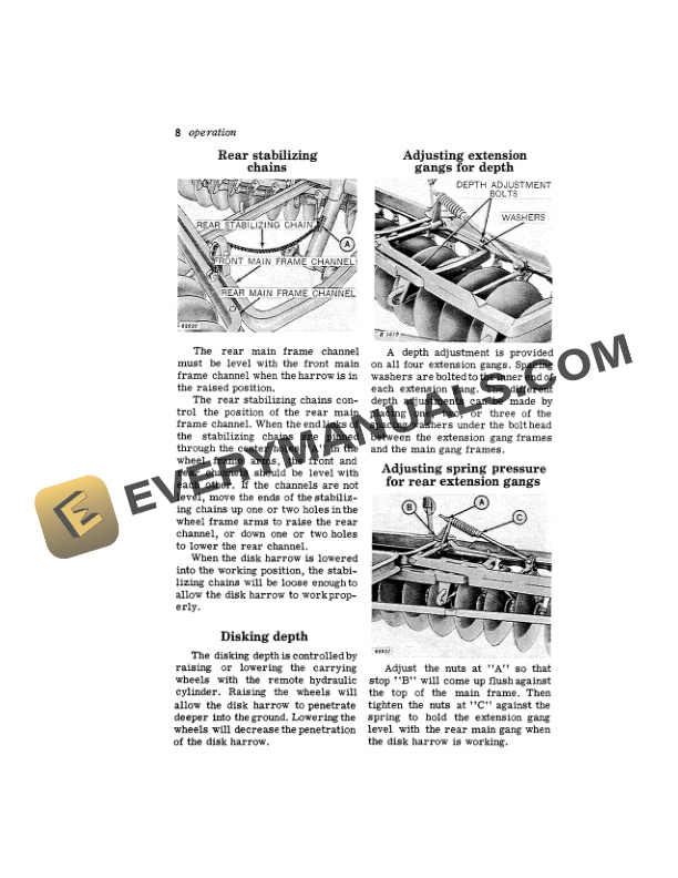 John Deere F W A DISK HARROWS Operator Manual OMB25286 2