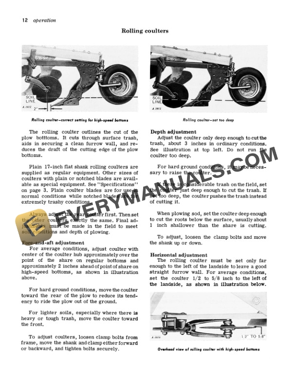 John Deere F180 High Clearance Integral Moldboard Plow Operator Manual OMA97560 2