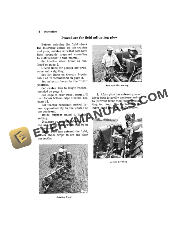 John Deere F225 SERIES INTEGRAL DISK PLOW Operator Manual OMA16516 3