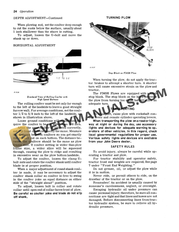 John Deere F345H AND F355H SERIES POWER RESET SEMI Operator Manual OMA15948 3