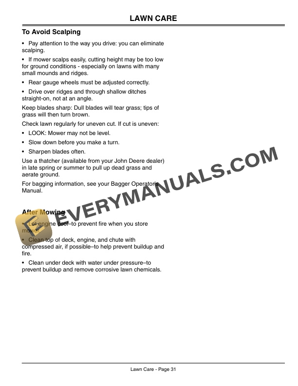 John Deere F735 Front Mowers Serial No. 010001 Operator Manual OMTCU12448 2