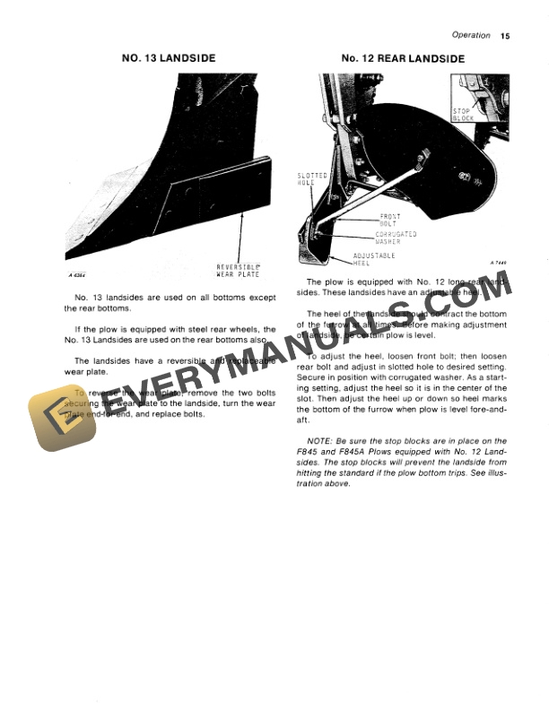 John Deere F835 F835A F845 and F845A Integral Two Way Moldboard Plow Operator Manual OMA17477 2