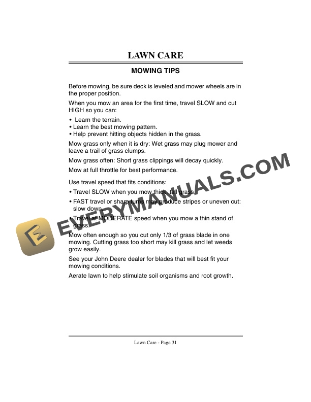 John Deere F911 Front Mower Operator Manual OMM111479 2
