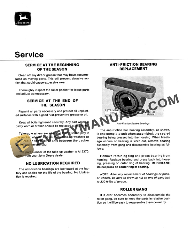 John Deere F920 SERIES ROLLER PACKERS Operator Manual OMA15740 2