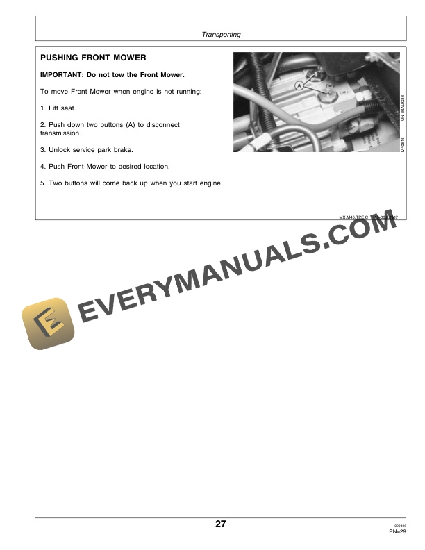 John Deere F932 Front Mower Operator Manual OMM79676 2