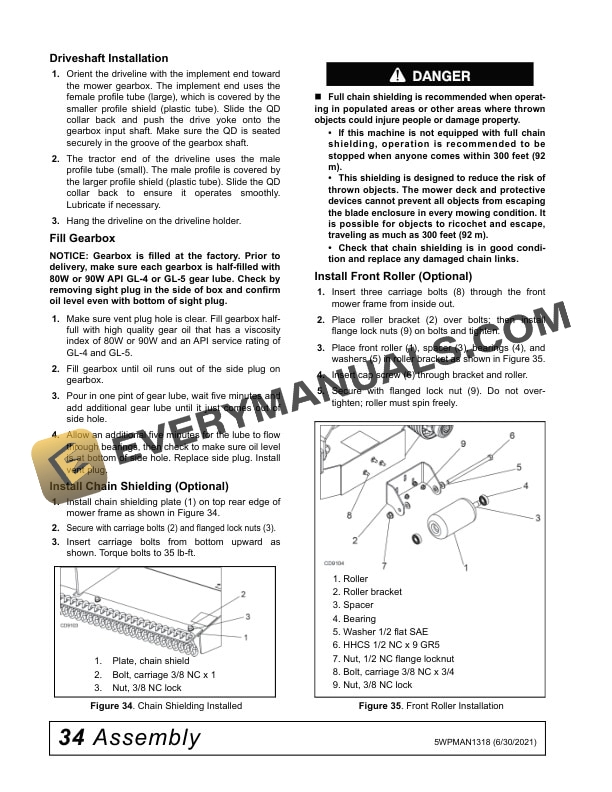 John Deere Frontier GM4060E GM4072E REAR DISCHARGE GROOMING MOWERS Operator Manual 5WPMAN1318-3