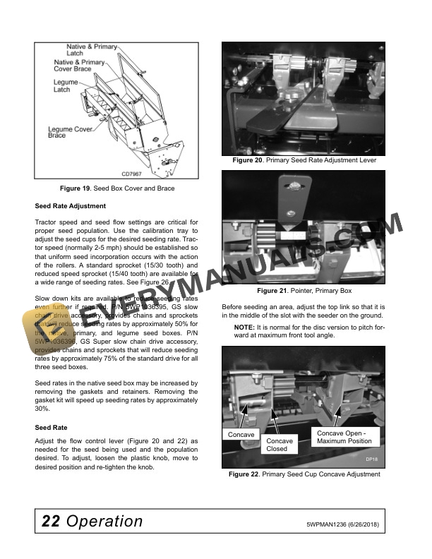 John Deere Frontier GS1148 GS1160 GS1172 GS1184 GROUND SEEDER Operator Manual 5WPMAN1236-2