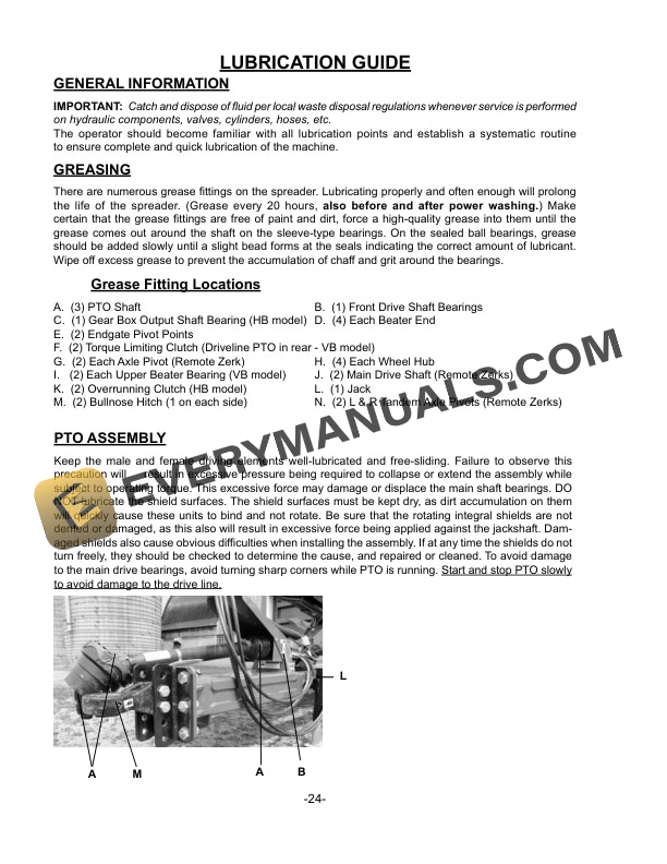 John Deere Frontier MS1442H V MS1455H V MANURE SPREADER Operator Manual 5HPO75895-3
