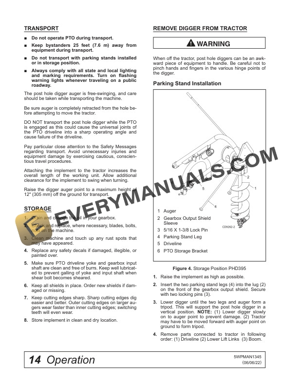 John Deere Frontier PHD125 PHD235 PHD395 3 Operator Manual 5WPMAN1345-2