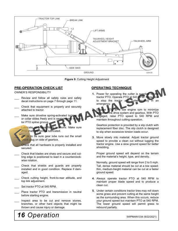 John Deere Frontier RC4048 RC4060 RC4072 ROTARY CUTTERS Operator Manual 5WPMAN1334-2