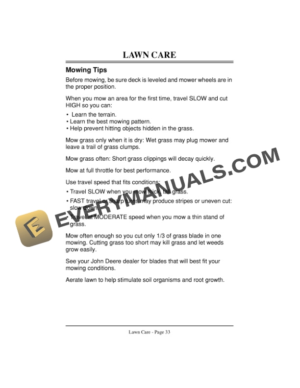 John Deere GX75 and GX95 Riding Mowers Operator Manual OMM121742 2