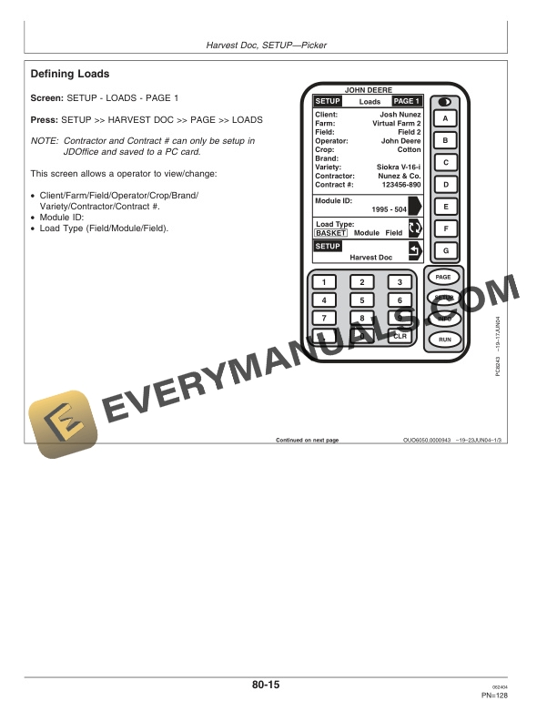 John Deere GreenStar Harvest Doc System Operator Manual OMPC20279 3