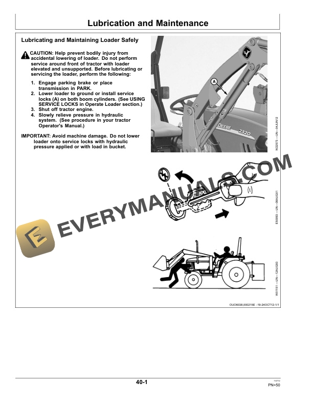 John Deere H130 Loader Operator Manual OMW56750 5 John Deere H130 Loader Operator Manual OMW56750-3