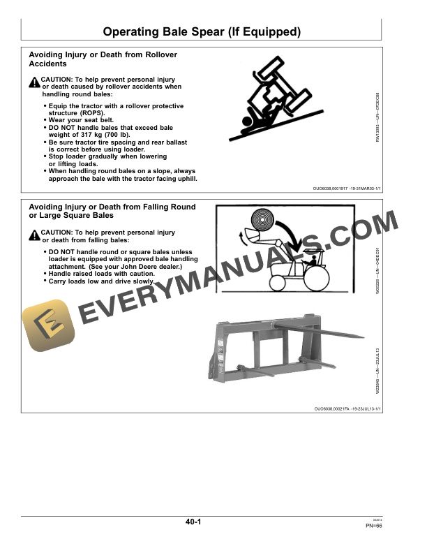 John Deere H180 Loader Operator Manual OMW56295 5 John Deere H180 Loader Operator Manual OMW56295-3