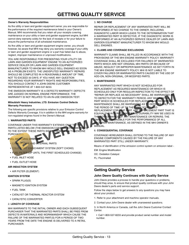 John Deere H20D LE and H20S LE Hedge Trimmer Operator Manual OMPS10501 2