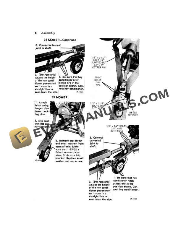 John Deere HOOK UP AND DRIVE FOR HAY CONDITIONER AND 37 38 AND 39 MOWERS Operator Manual OMH91128 3