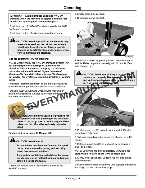 John Deere HPX 4X4 Diesel GATOR Utility Vehicles Operator Manual OMM165099 2