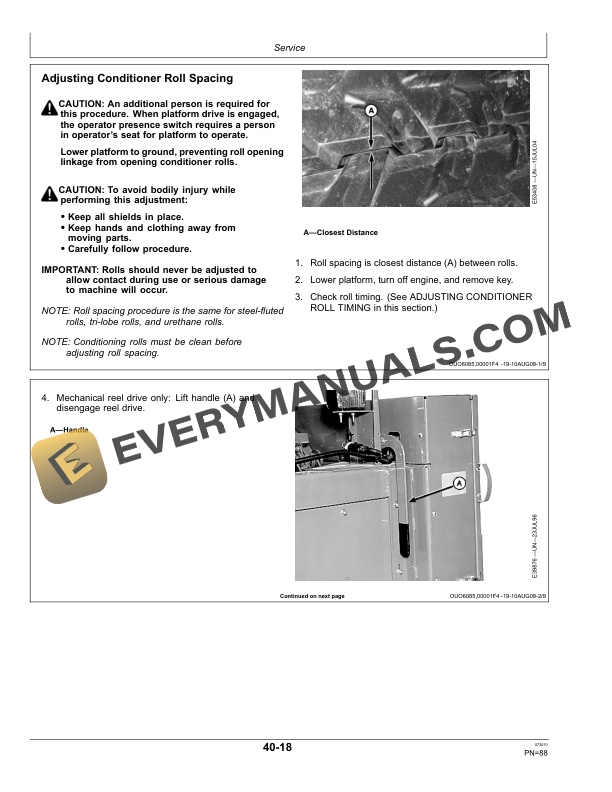 John Deere 14 Foot, 16 Foot, 18 Foot With 896 Auger Platform Hay Conditioner Operator Manual OMFH311654 5 John Deere Hay Conditioner 14 Foot, 16 Foot, 18 Foot With 896 Auger Platform Operator Manual OMFH311654-3
