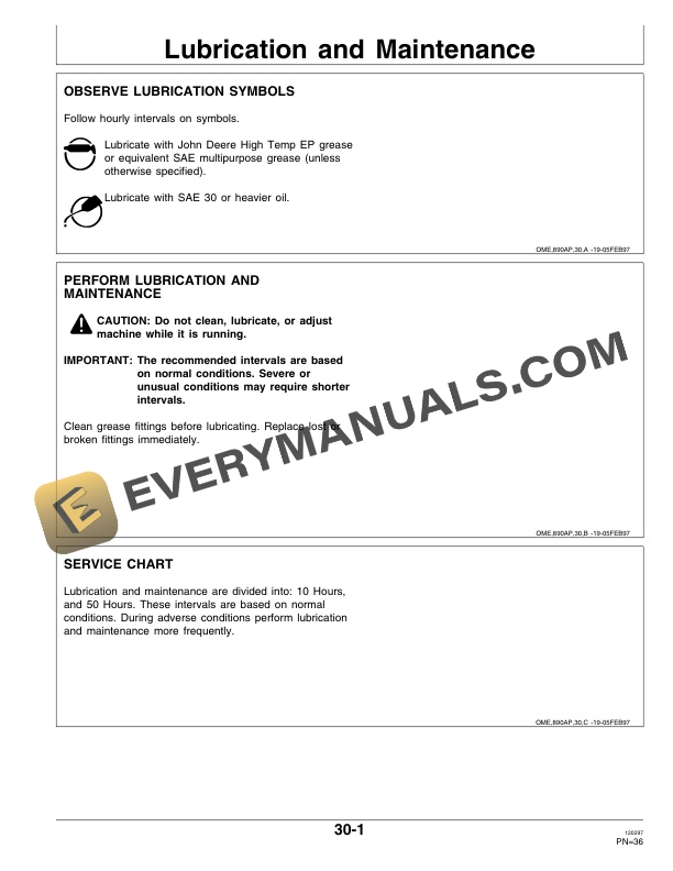 John Deere Hay Conditioner With 890 Auger Platform Operator Manual OME87945 2
