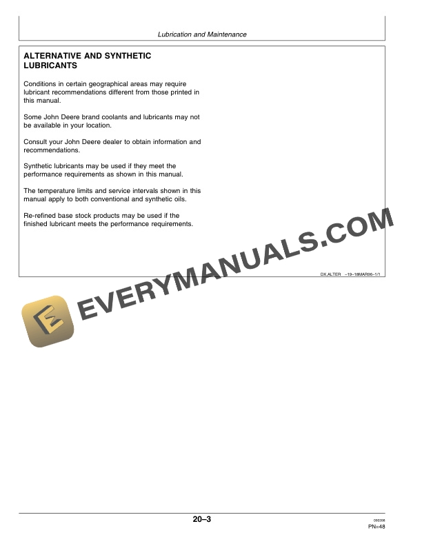 John Deere Hay Conditioner With 890 Auger Platform Operator Manual OME93357 2